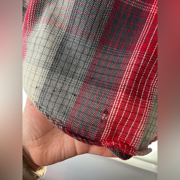 St John Bay Red and Gray Plaid Button-Up Shirt - Picture 5 of 6